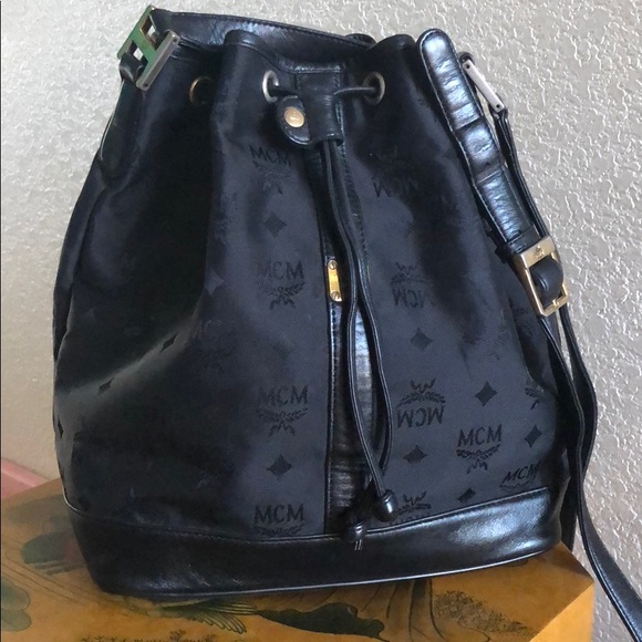 Auth. Vintage MCM Visetos Crossbody Drawstring - Picture 1 of 7